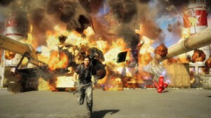 explosion scene from game