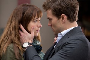 romantic kiss scene from movie 50 shades of grey