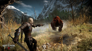 bear attack, PS4 game, The Witcher 3: Wild Hunt